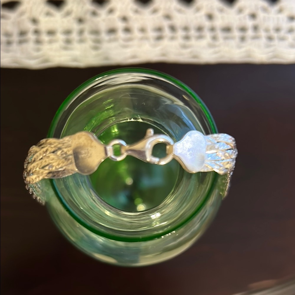 Sterling silver braided serpentine necklace - Picture 2 of 5